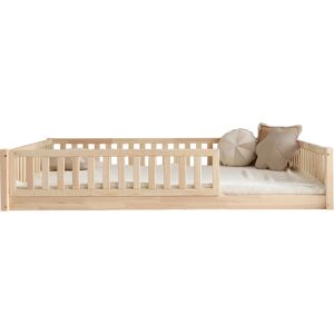 Tendresse de bebe Lit 140x200 barriere et sommier inclus pieds 1 cm naturel