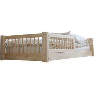 Tendresse de bebe Lit 90x190 barriere et sommier inclus pieds 1 cm naturel