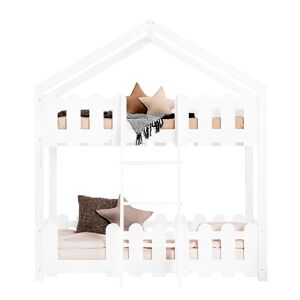 Tendresse de bebe Lit cabane superpose 90x200 sommier inclus - Blanc