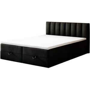 Trada Ensemble sommier et matelas en velours noir 180x200