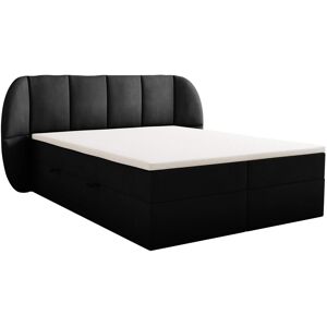 Trada Ensemble sommier et matelas en velours noir 140x200