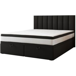 Trada Ensemble sommier et matelas en velours noir 200x200