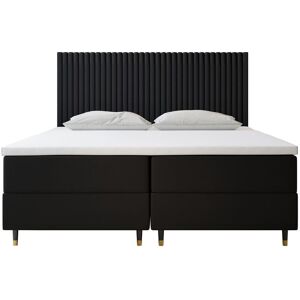 Trada Ensemble sommier et matelas en velours noir 140x200