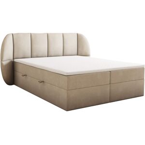 Trada Ensemble sommier et matelas en velours beige 160x200