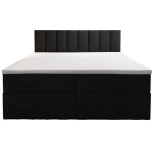 Trada Ensemble sommier et matelas en velours noir 200x200