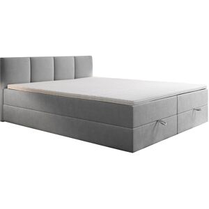 Trada Ensemble sommier et matelas en velours gris clair 160x200