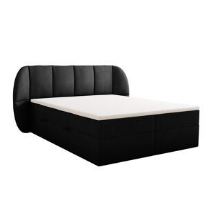 Trada Ensemble sommier et matelas en velours noir 160x200