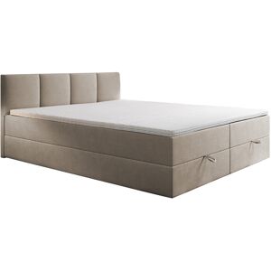 Trada Ensemble sommier et matelas en velours beige 140x200