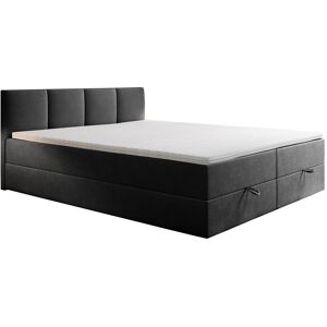 Trada Ensemble sommier et matelas en velours gris fonce 180x200