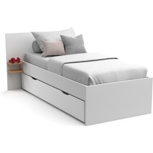 Nateo Concept Lit gigogne 90x190 Blanc et Chene