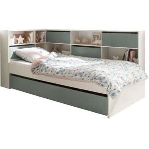 Nateo Concept Lit gigogne avec rangement 90x190 Blanc et Vert