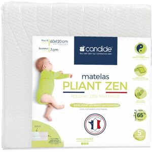 Candide Matelas pliant Zen dehoussable Bebe Blanc Viscose 60x120cm