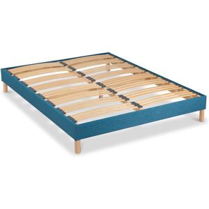 Bellecour Sommier a lattes en bois 160x200 Coloris Turquoise Livre en kit