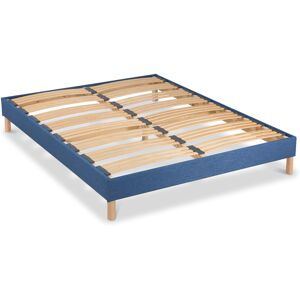 Bellecour Sommier a lattes en bois 140x200 Coloris bleu marine Livre en kit