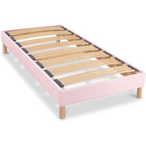 Bellecour Sommier a lattes en bois 90x200 Coloris rose Livre en kit