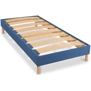 Bellecour Sommier a lattes en bois 90x190 Coloris bleu marine Livre en kit