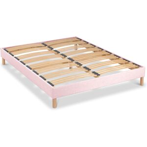 Bellecour Sommier a lattes en bois 160x200 Coloris rose Livre en kit