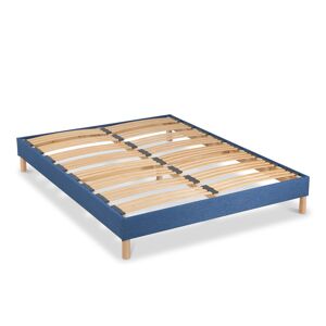 Bellecour Sommier a lattes en bois 140x190 Coloris bleu marine Livre en kit