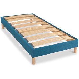 Bellecour Sommier a lattes en bois 90x200 Coloris Turquoise Livre en kit