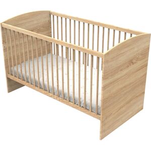 Sauthon Lit evolutif 140x70 - Little Big Bed en bois decor chene dore