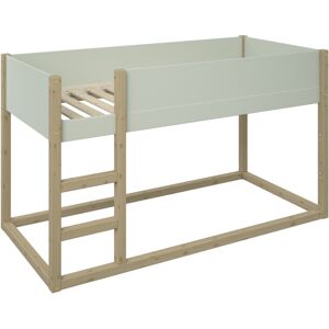 Alfred et Compagnie  Lit mi-hauteur reversible pin massif vert bois 90x200