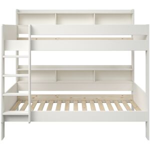 Alfred et Compagnie  Lit superpose avec rangements pin massif blanc 90x200