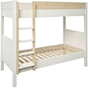 Alfred et Compagnie  Lit superpose separable pin massif blanc bois 90x200 H174cm