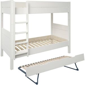 Alfred et Compagnie  Lit superpose separable avec lit gigogne pin blanc 90x200 H174cm