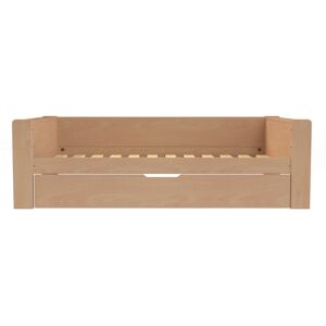 Alfred et Compagnie  Lit banquette avec lit gigogne bois massif hetre naturel 90x190