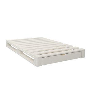 Alfred et Compagnie  Lit palette pin massif blanc 120x200