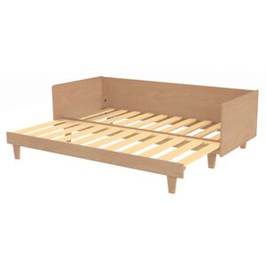 Alfred et Compagnie  Lit extensible en bois massif hetre naturel 80-160x200