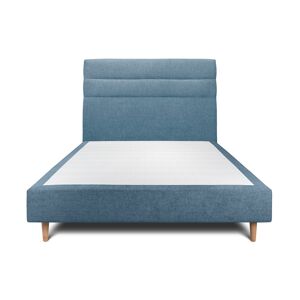 Sommeil de Plomb Lit avec tete de lit lignes tissu et sommier tapissier Bleu ocean 150