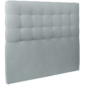 Sommeil de Plomb Tete de lit Capitonnee Velours Gris bleute 150x120