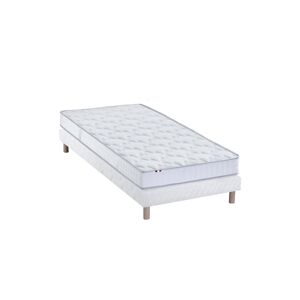 Idliterie Ensemble matelas 100% latex5 zones sommier blanc 80x200