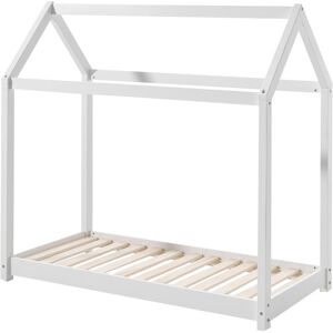 Vipack Lit cabane 70x140 sommier inclus blanc