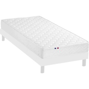 Idliterie Ensemble Matelas accueil Latex+ Sommier en Kit Blanc 90x200