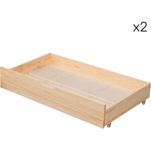 Happy Garden Lot de 2 tiroirs de rangement sous lit 190x90cm bois