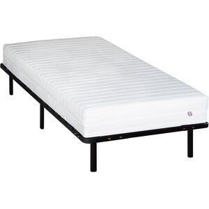 NEOREV Ensemble 90x200 Matelas Mousse HD + Sommier Métal