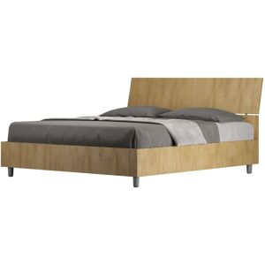 Lit queen effet chêne - 160x190 - Fabriqué en Italie - Publicité Lit queen effet chêne - 160x190 - Fabriqué en Italie - Publicité