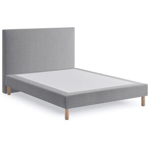 Hypnia Lit tissu gris sommier à lattes 140x200 monobloc - Publicité Hypnia Lit tissu gris sommier à lattes 140x200 monobloc - Publicité