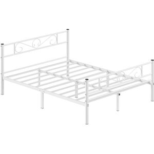 VASAGLE Lit double 160 x 200 cm en métal blanc - Publicité VASAGLE Lit double 160 x 200 cm en métal blanc - Publicité