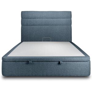 Sommeil de Plomb Lit coffre avec tête de lit lignes Bouclette Bleu 140x200 - Publicité Sommeil de Plomb Lit coffre avec tête de lit lignes Bouclette Bleu 140x200 - Publicité