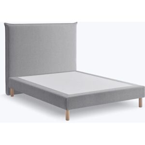 Hypnia Lit tissu gris sommier à lattes 140x190 monobloc - Publicité Hypnia Lit tissu gris sommier à lattes 140x190 monobloc - Publicité