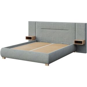 Mesonica Lit coffre avec sommier à lattes ligne gris 180x200 - Publicité Mesonica Lit coffre avec sommier à lattes ligne gris 180x200 - Publicité