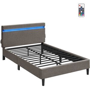 VASAGLE Lit double 140 x 190 cm en métal avec tête de lit couleur grise - Publicité VASAGLE Lit double 140 x 190 cm en métal avec tête de lit couleur grise - Publicité