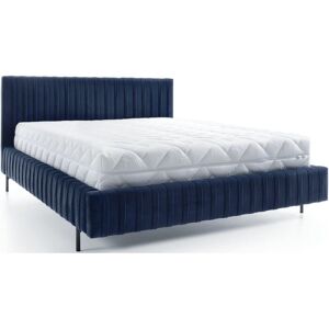 Venesetti Lit double en tissu velours de qualité luxe, bleu foncé, 180x200 - Publicité Venesetti Lit double en tissu velours de qualité luxe, bleu foncé, 180x200 - Publicité