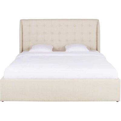 Maisons du Monde - Polsterbett Kopfteil - Beige - Bed - Publicité Maisons du Monde - Polsterbett Kopfteil - Beige - Bed - Publicité