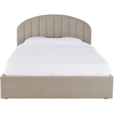 Maisons du Monde Lit coffre en polyester recyclé gris 180x200 avec sommier à lattes - Publicité Maisons du Monde Lit coffre en polyester recyclé gris 180x200 avec sommier à lattes - Publicité