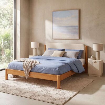 Maisons du Monde Lit en bois de pin 160x200 avec sommier à lattes - Publicité Maisons du Monde Lit en bois de pin 160x200 avec sommier à lattes - Publicité