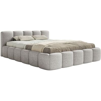 Selsey Lit rembourré coffre 160x200 tissu chenille gris clair - Publicité Selsey Lit rembourré coffre 160x200 tissu chenille gris clair - Publicité